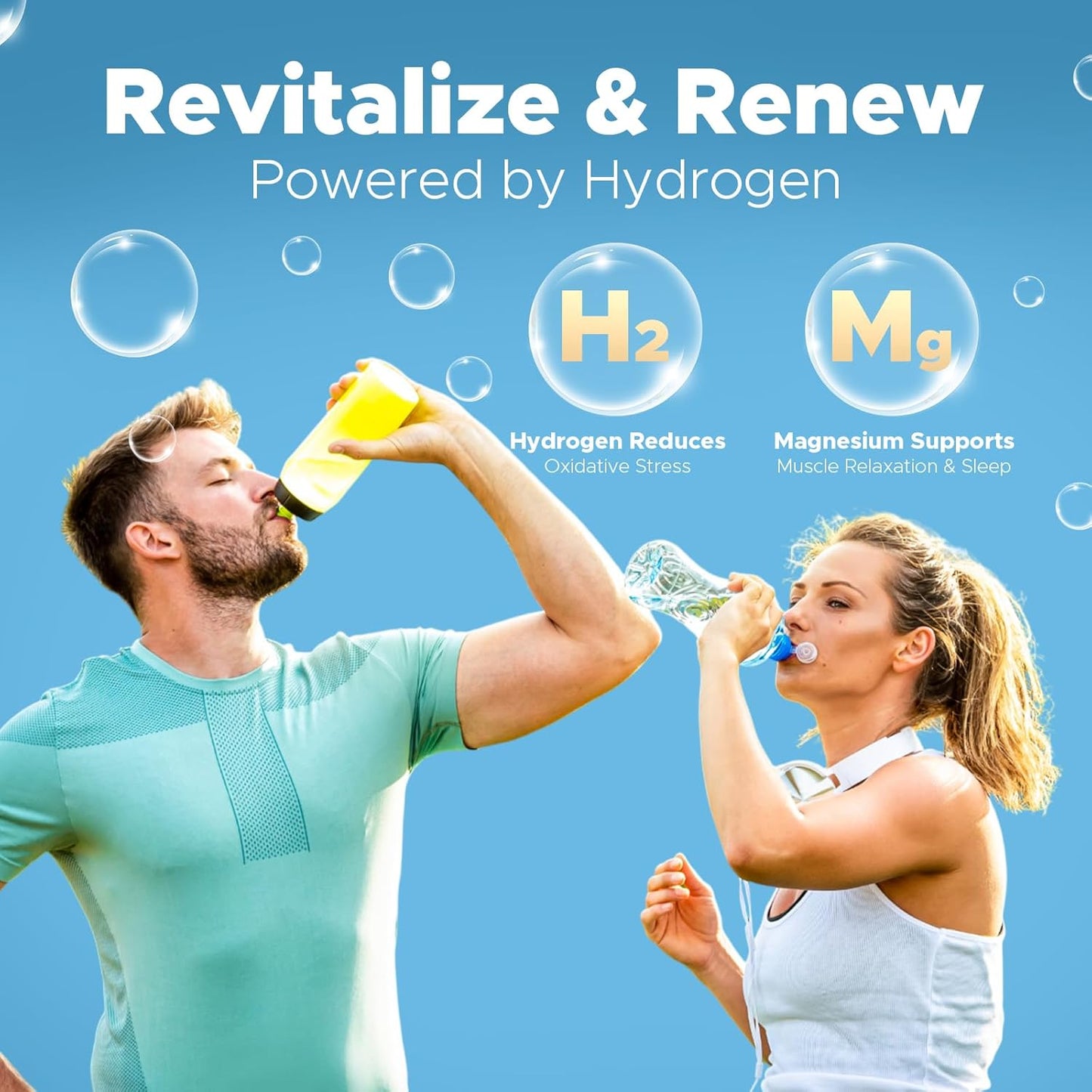 H2 Molecular Hydrogen Supplement - Boost Cellular Energy & Brain Health | 120 GMO-Free Tablets