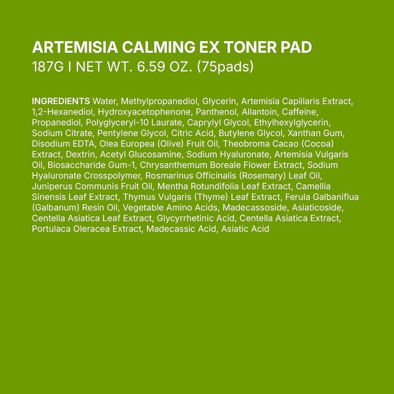 Artemisia Calming Toner Pads - Soothing Skin Treatment | 75 Pads