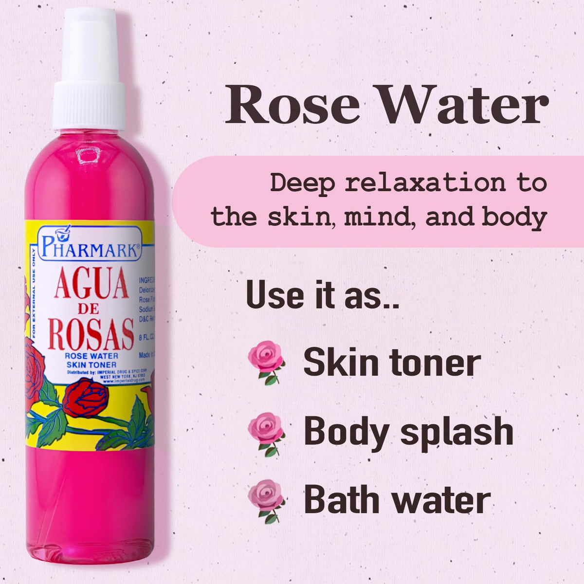 Agua De Rosas 4 Oz. Rose Water 2-PACK