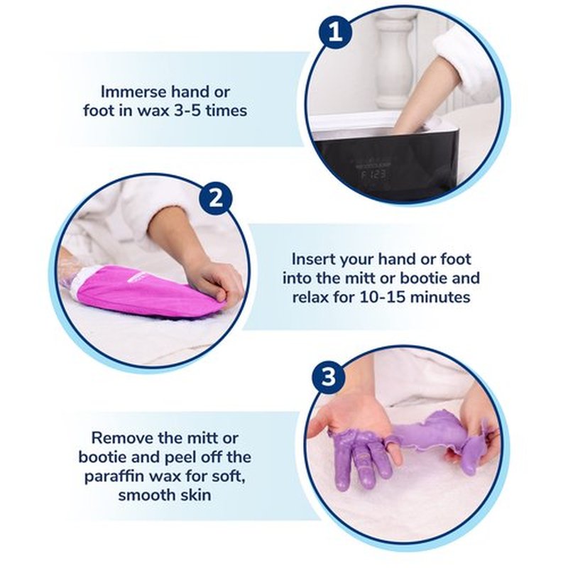 New Road Beauty Paraffin Wax Mitts for Hand and Foot, Thick Heat Therapy Insulated Terry Cloth for Paraffin Treatments, Use for Pedicure Foot Spa - Pink