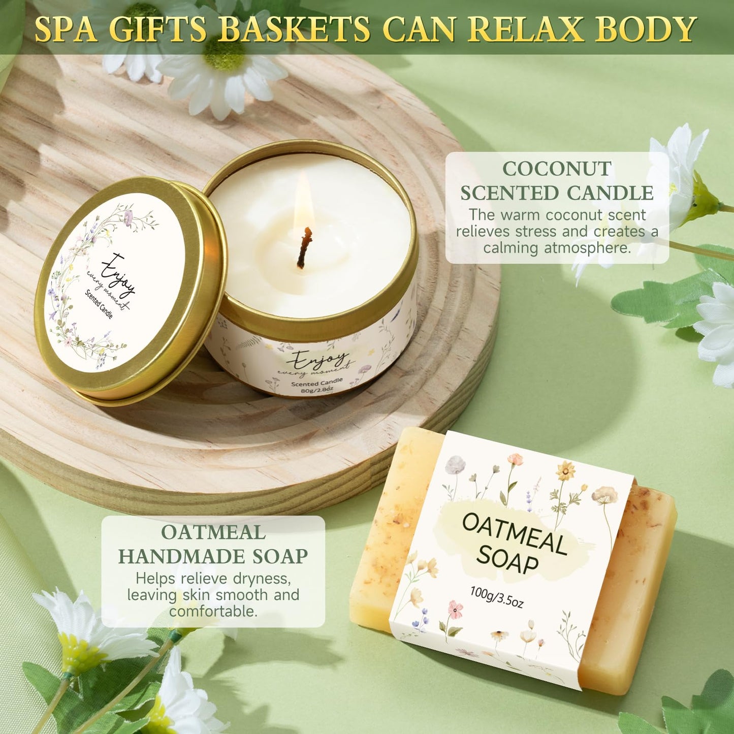 Mothers Day Gifts for Mom, Birthday Gifts for Women Self Care Package Get Well Soon Gift Baskets, Thinking of You Spa Gift Basket with Knit Blanket Tumbler, Birthday Gift Set for Mom, Wife, Friends