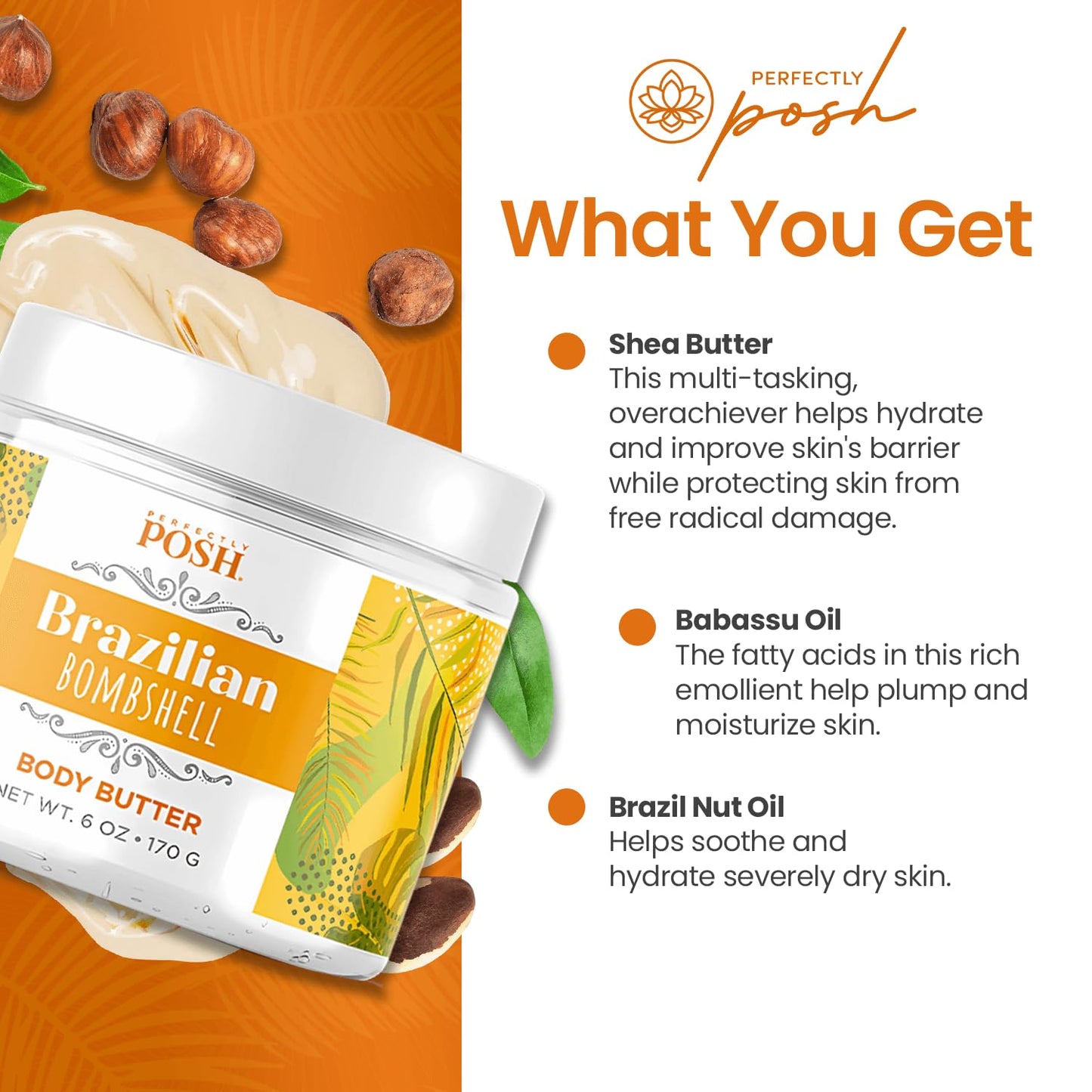 Perfectly Posh - Brazilian Bombshell Body Butter - Shea Body Butter - 170 g