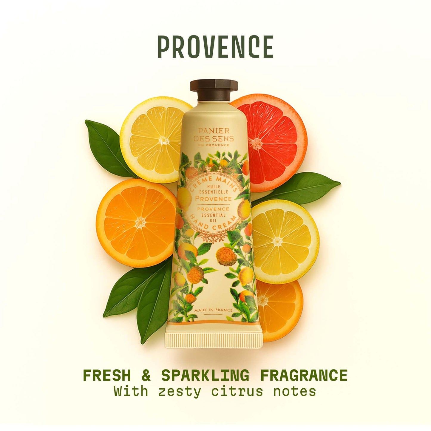 Panier des Sens Provence Citrus Mini Hand Cream for Women – French Travel Size Hand Cream for Dry Hands, Fast-Absorbing Non-Greasy Vegan Shea Butter Moisturizer, 1 Fl Oz