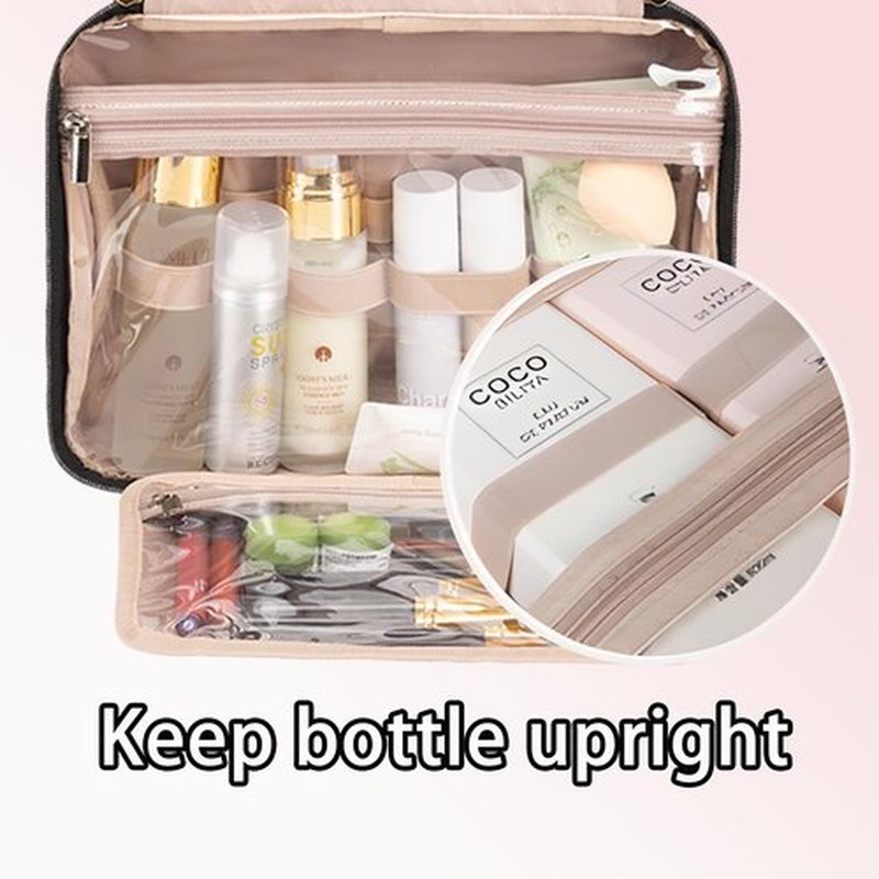 BALULHG Pink Toiletry Bag, Makeup Organizer, Travel Bag For Women Mens Toiletries, Waterproof with Hanging Hook, Large Capacity