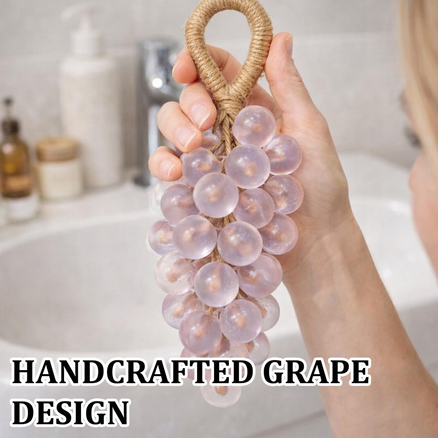 CZFSWT Grape Soap on A Rope, Soap on A Rope for Women, Portable Decorative Soaps for Bathroom Suitable for Personal Care Time