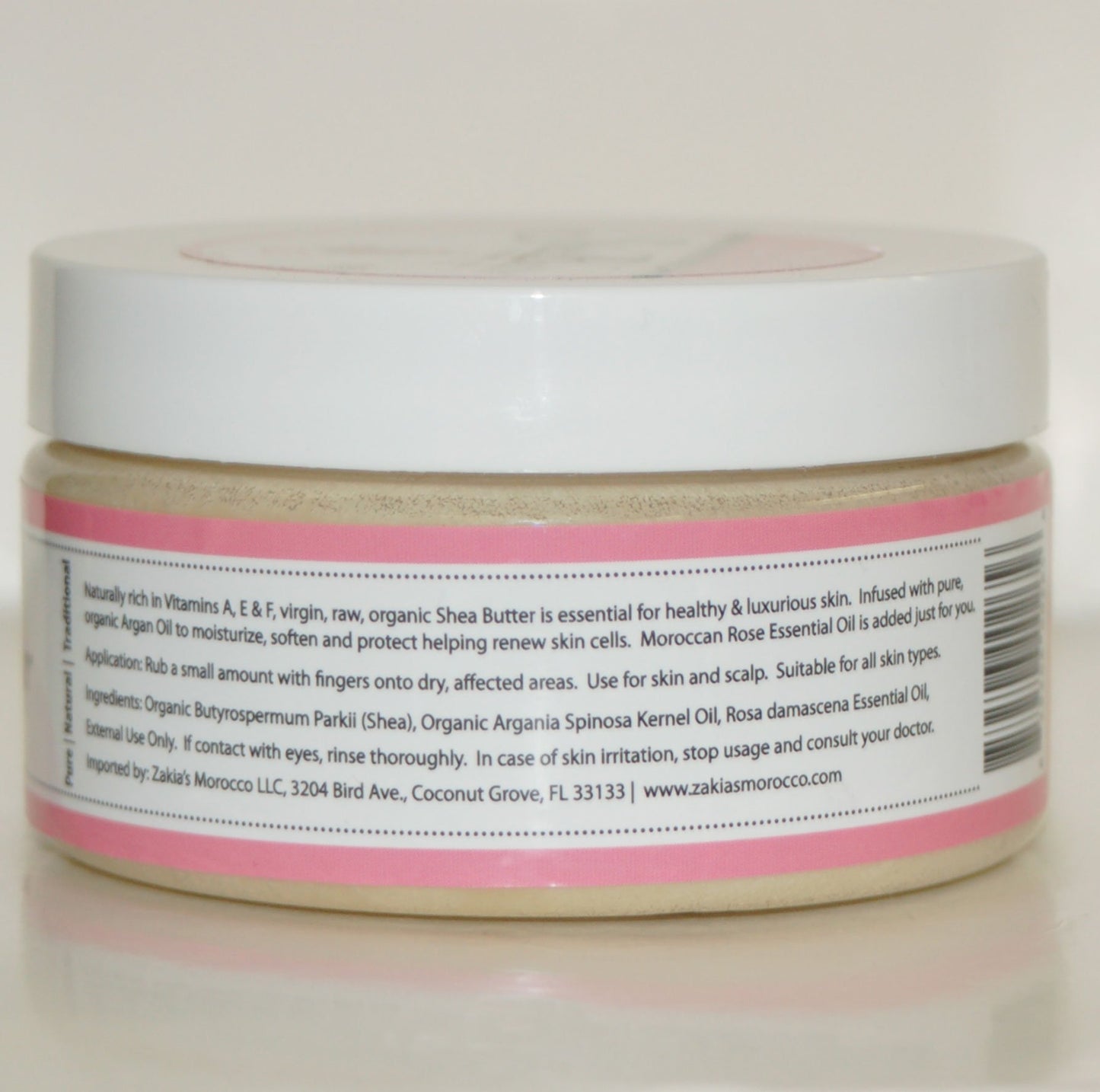 Zakia's Morocco Argan Oil Shea Butter - 8 oz - Rose Scent from
