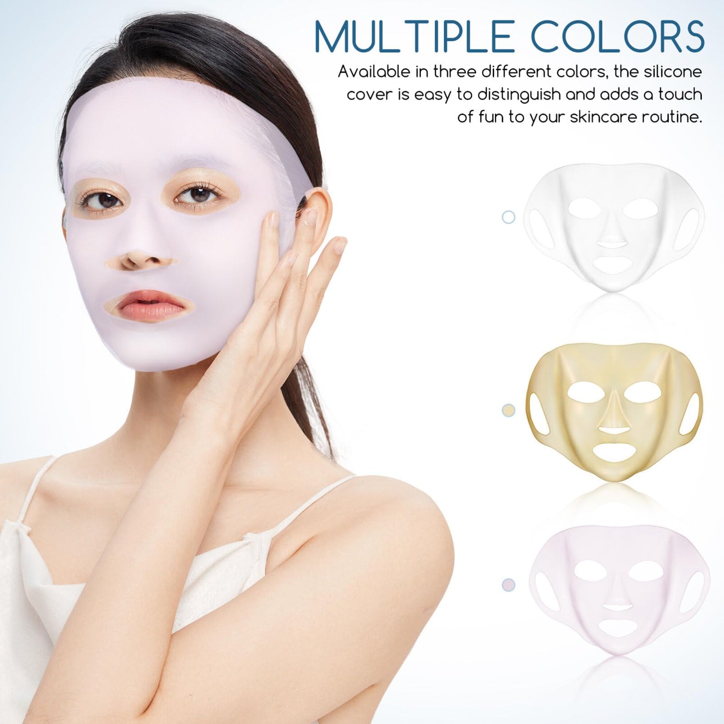 FRCOLOR Reusable 3D Silicone Cover for Women Ladies Soft Non-Irritating Sheet Mask Holder to Prevent Essence Evaporation and Maximize Absorption Skincare Tool
