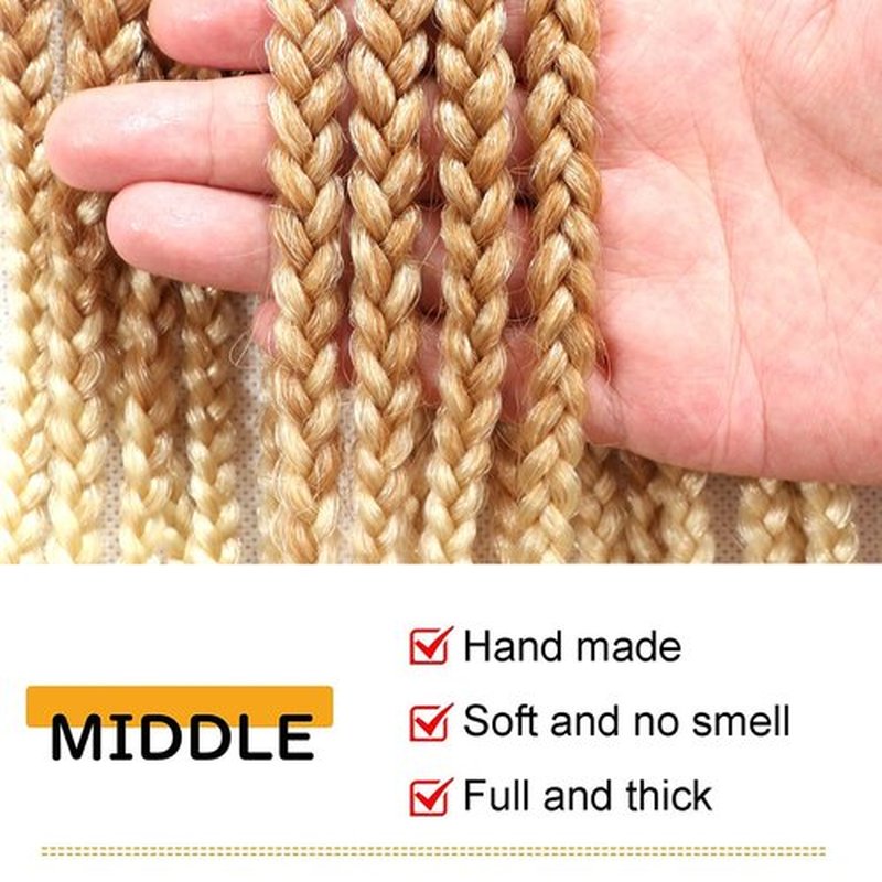7 Packs Goddess Box Braids Crochet Hair 18 Inch Prelooped Crochet Box Braids Crochet Hair for Black Women Braiding Hair (18 Inch 7 Packs, 27/613)