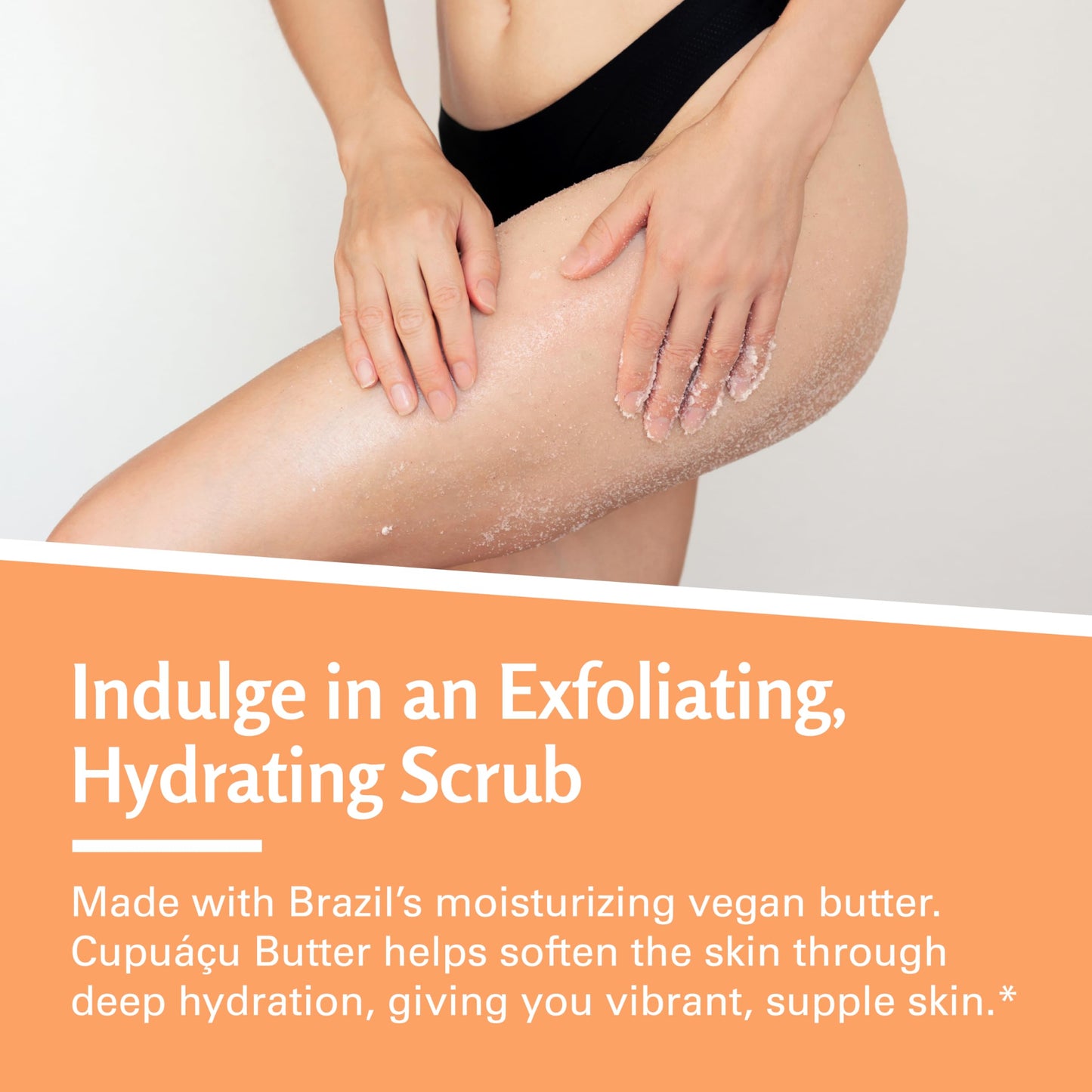 Firming & Moisturizing Brazilian Body Scrub for Body, Hands & Feet, Gentle Body Exfoliator with Cupuacu Butter, Jojoba Oil & Collagen, 16 oz (453 g) by M3