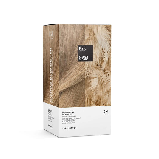 IGK Permanent Hair Dye Color Kit | 7 N Latte - Dark Natural Brown | 100% Gray Color Coverage + Strengthen + Shine | Ammonia Free
