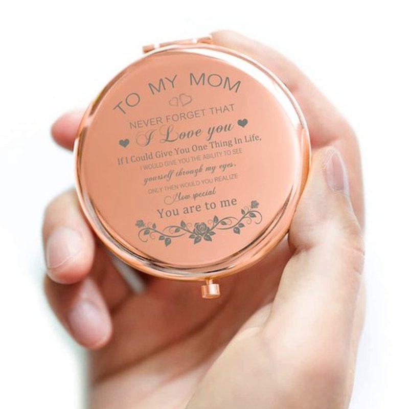 GAOLZIUY Compact Mirror Gifts for Mom, Rose Gold Compact Mirror for Mother, Birthday Gifts for Women from Daughter or Son for Mom Birthday, Mothers Day Wedding Anniversary
