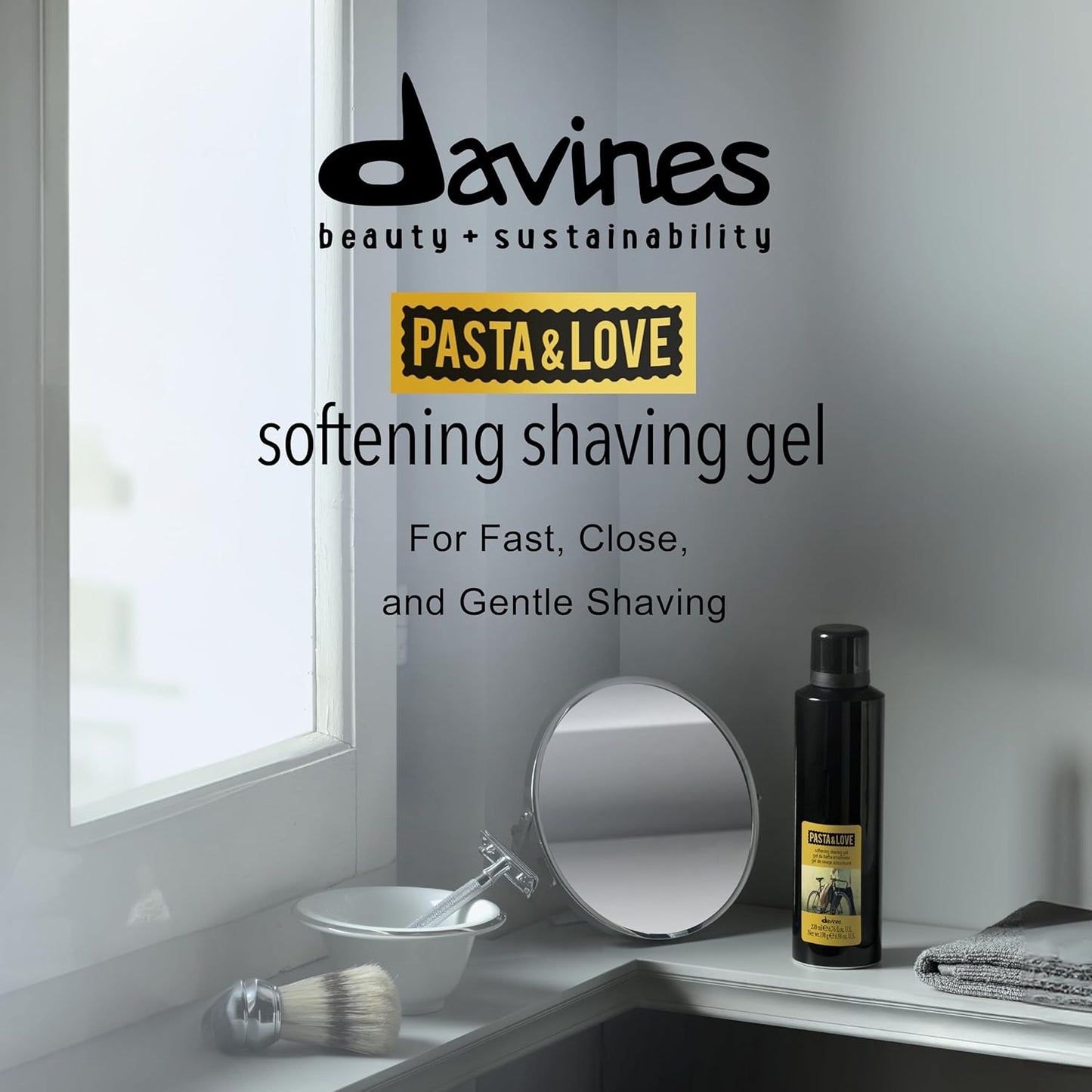 Davines Pasta & Love Softening Shaving Gel, 6.76 fl. oz.