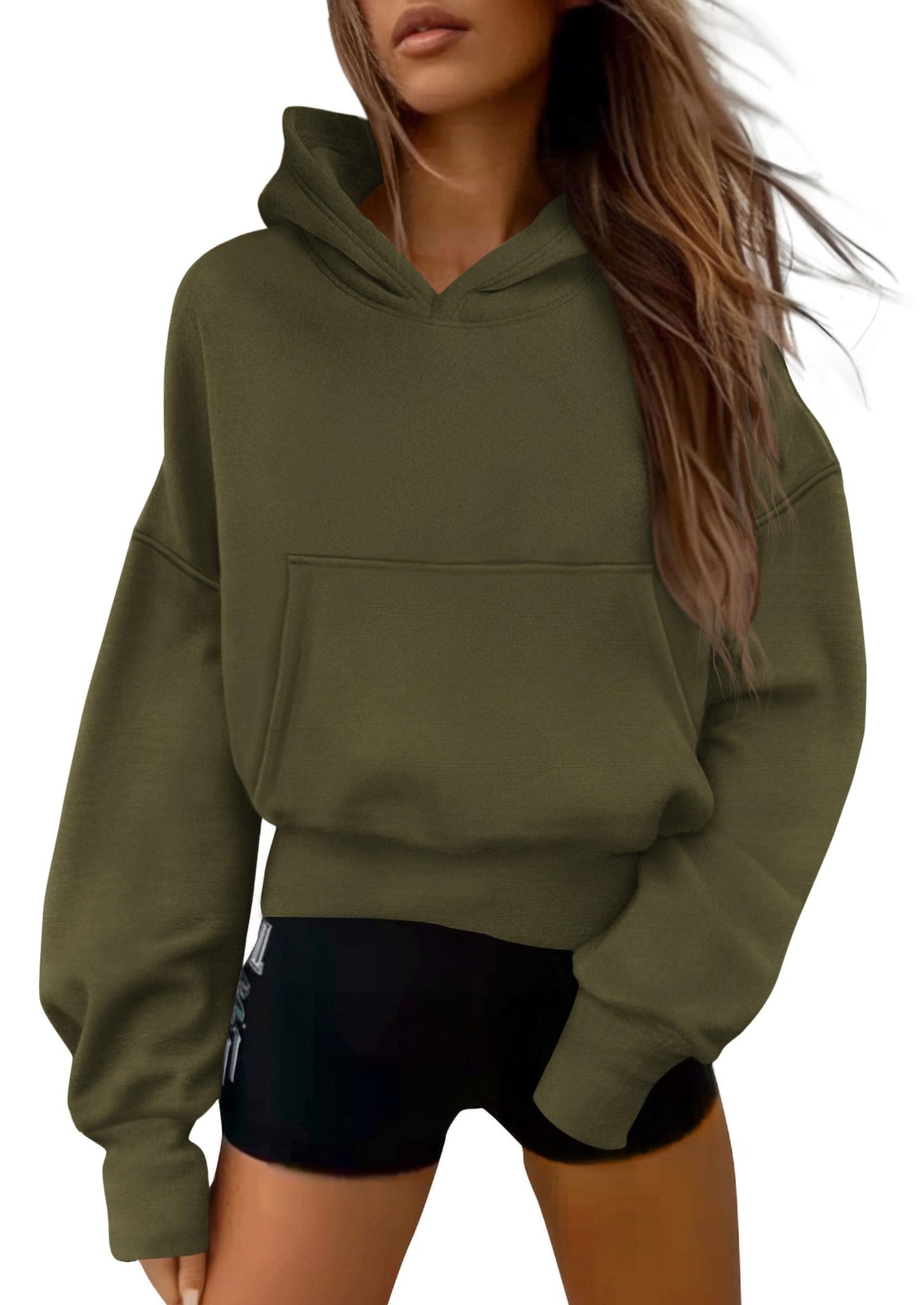 PRETTYGARDEN Women's 2026 Fall Hooded Sweatshirts Long Sleeve Half Zip Cropped Hoodies Pullover Winter Fashion Clothes
