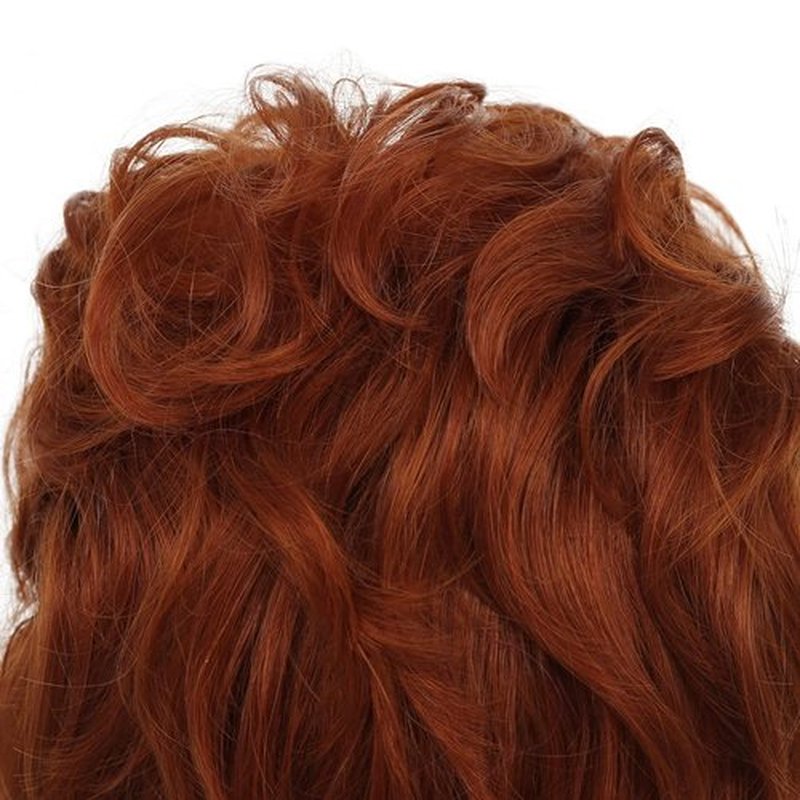 Dai Cloud Mens Orange Mullet Wig Long Curly 80s Rocker Wig Cosplay Halloween Costumes Party Hair Wig for Male Guys(Orange)