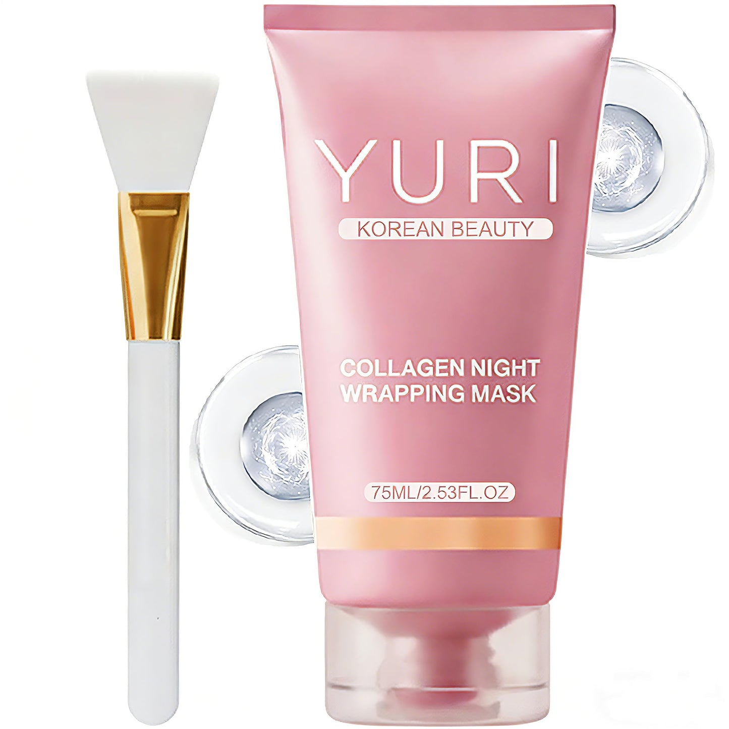 YURI Collagen Night Wrapping Mask, Peel Off Face Mask for Hydration Care