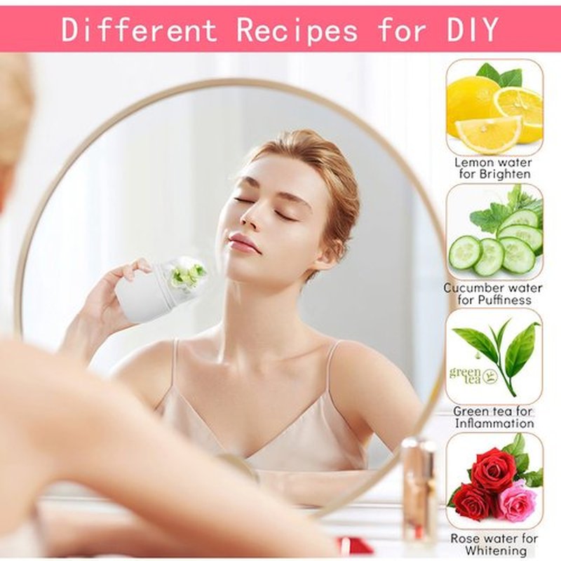 KOGITI Ice Mold for Face, Ice Roller for Face & Eye, Beauty Facial Ice Rollers Ice Holder Mold Face Puffiness Relief Massage Skin Care Tools, Ice Facial Cube (New-White)