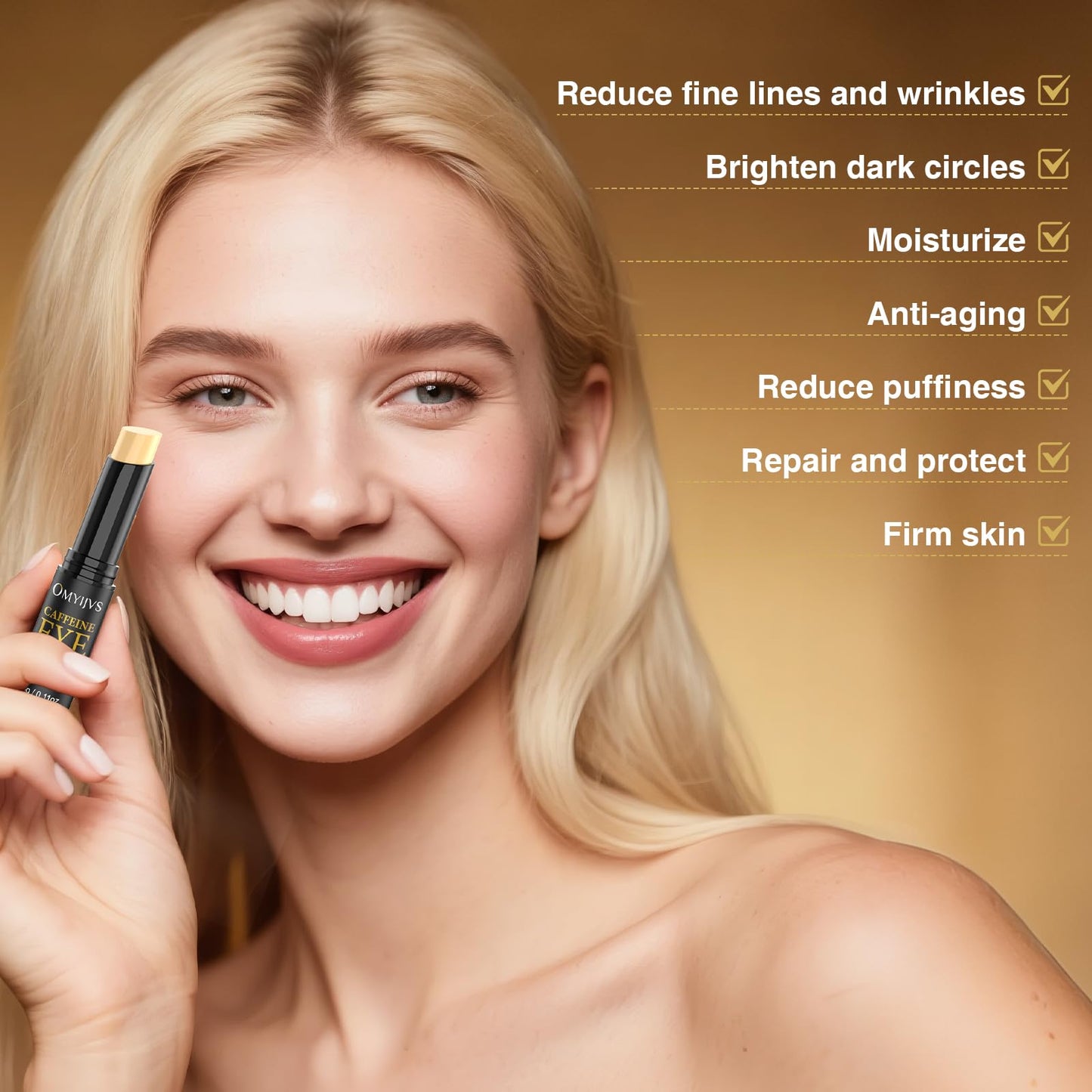 OMYIJVS Caffeine Eye Cream, Under Eye Cream for Dark Circles and Puffiness