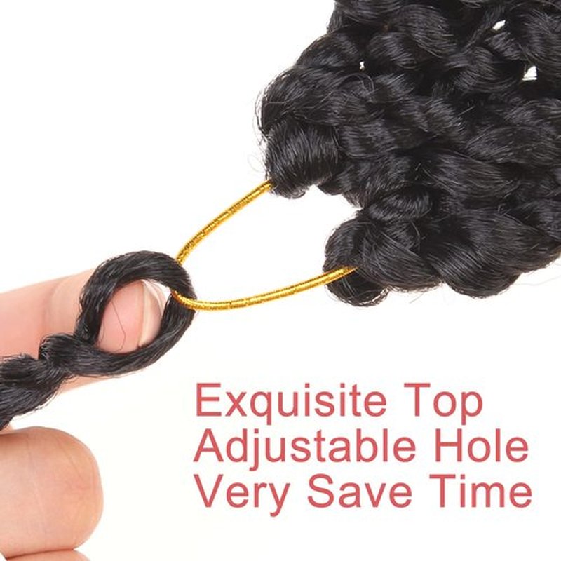 Leeven Pre Twisted Passion Twist Hair 8 Packs 8 Inch Natural Black Pre Looped Crochet Braids Hair Short Bomb Bohemian Braids Synthetic Braiding Hair Extensions for Women #1B