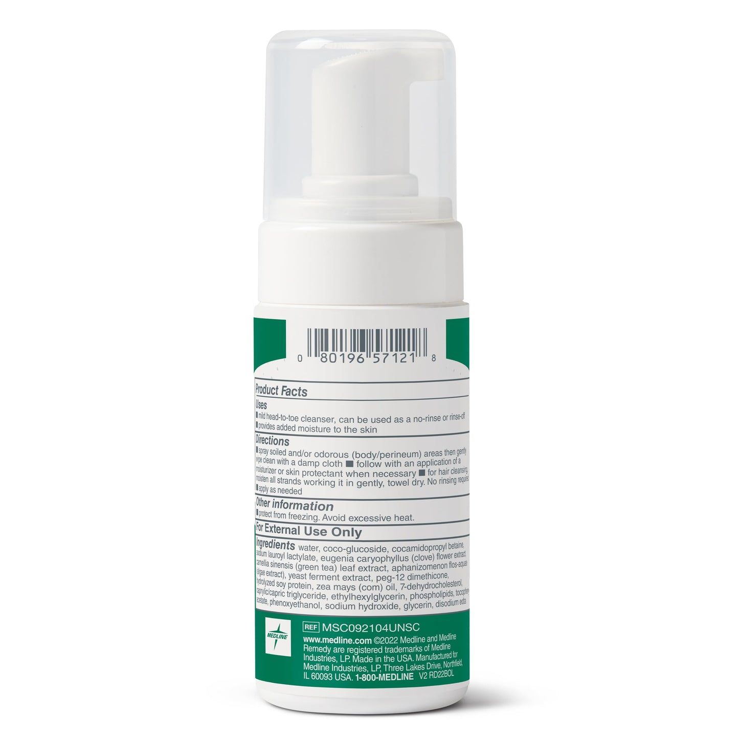 Medline Remedy Clinical No-Rinse Foam Cleanser, Vanilla Scent (4 fl oz), 24 Count, No Rinse Shampoo and Body Cleanser for Sensitive Skin, Paraben and Sulfate Free, For Face, Body, and Hair, All Ages
