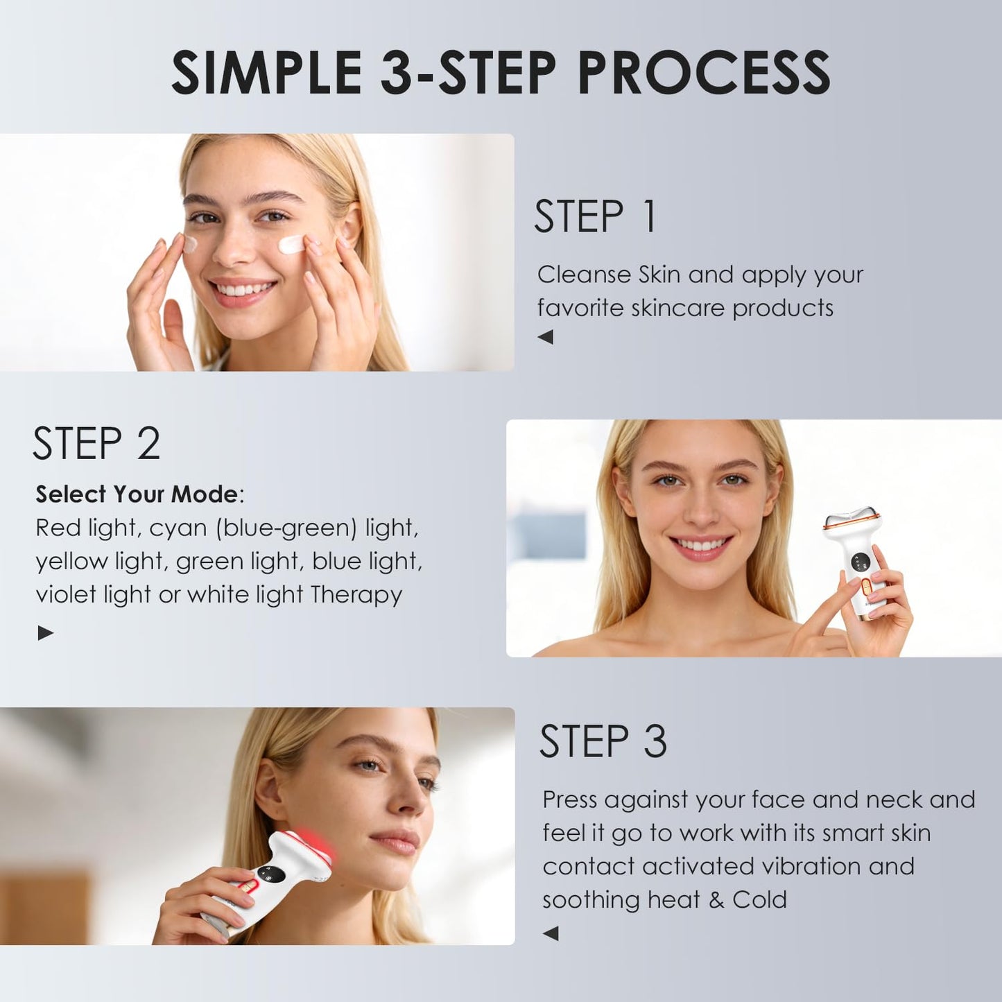 Anpor 7-in-1 Facial Massager for Face and Neck with Heat & Cold, Gua Sha Face Massager Tool, 7 Light Therapies, Smart Vibration, Microcurrent for Puffiness, Firming & Glowing Skincare (Pearl White)