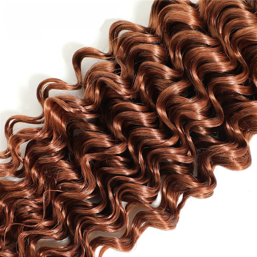 Light Brown Deep Wave Bundles Human Hair Color 30 Human Hair Bundles 28 Inch Brazilian Virgin Remy Hair 1 Bundle Color 30 Deep Wave Bundles Hair Extensions Brown Bundles