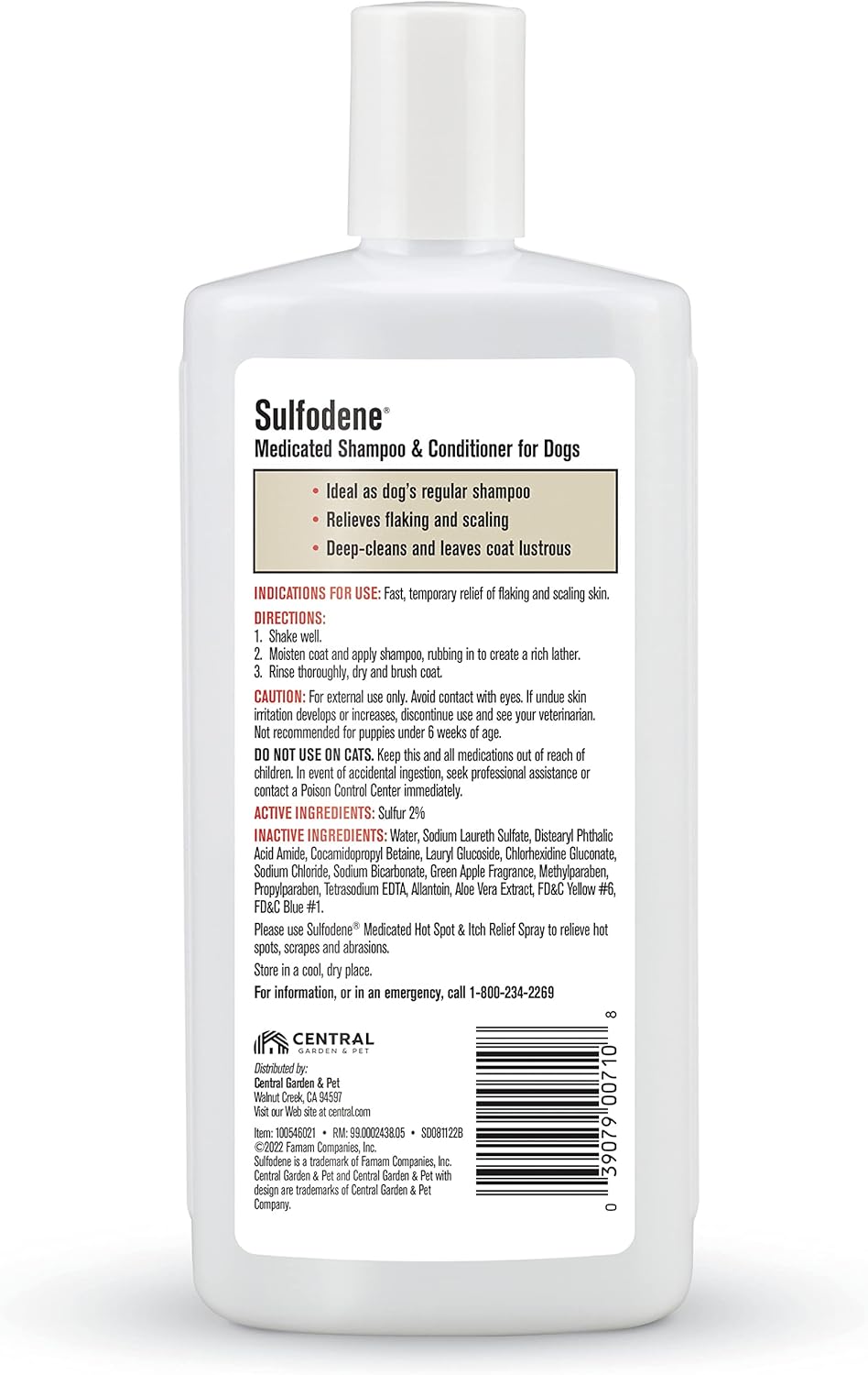 Sulfodene Medicated Dog Shampoo & Conditioner - 12oz | Soothes Skin & Reduces Itching