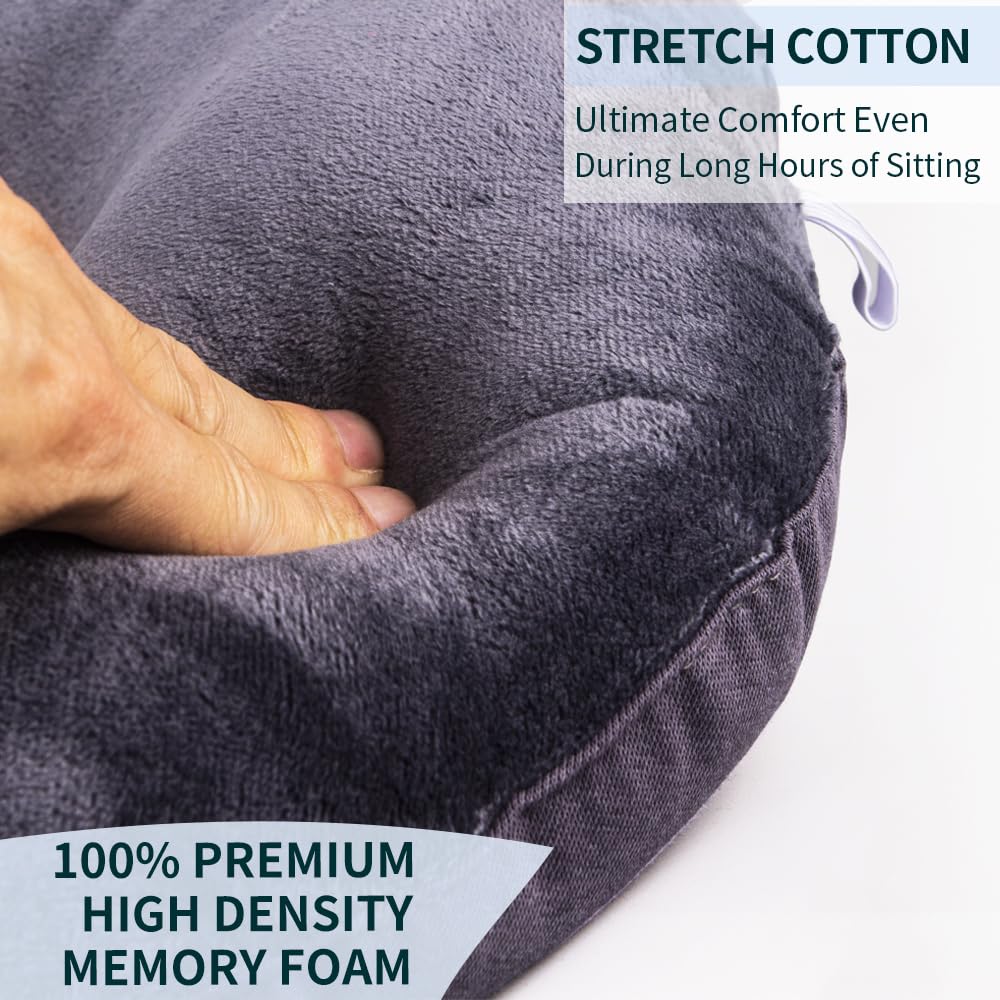 QIUCHA Pillow Tailbone Pain Relief Cushion, Soft Pad for Bed Sores. Anti-Decubitus Pad-Breathable for Hemorrhoids, Prostate and Surgery, Cushion for Office Chair, Long Travel, Car and Home Sofa