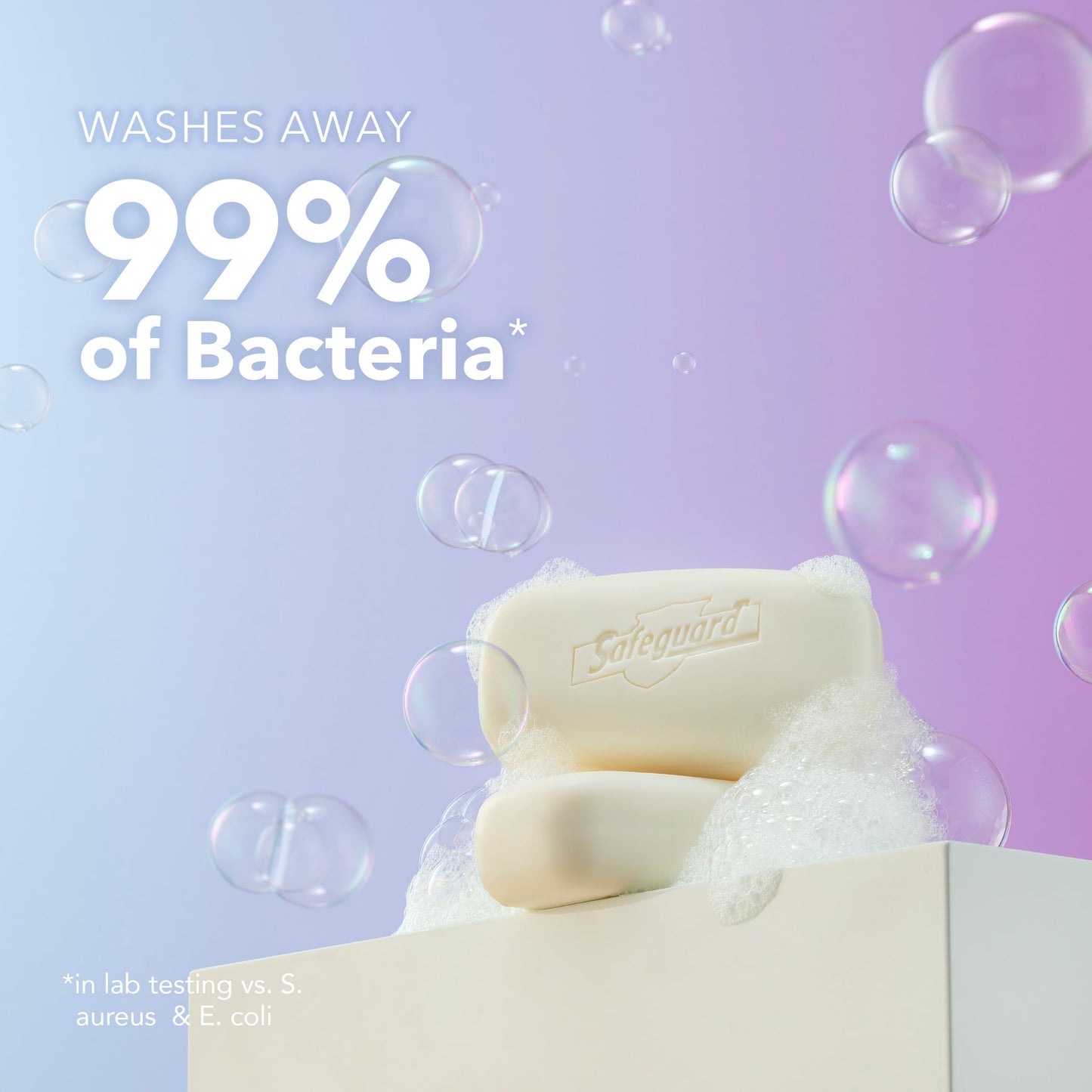 Safeguard Micellar Deep Cleansing Bath Bar Soap, Washes Away 99 Percent of Bacteria, Leaves Skin Soft, Made with Plant Based Cleansers, Fresh Clean Scent with Aloe, 3.2 oz (2 Count)
