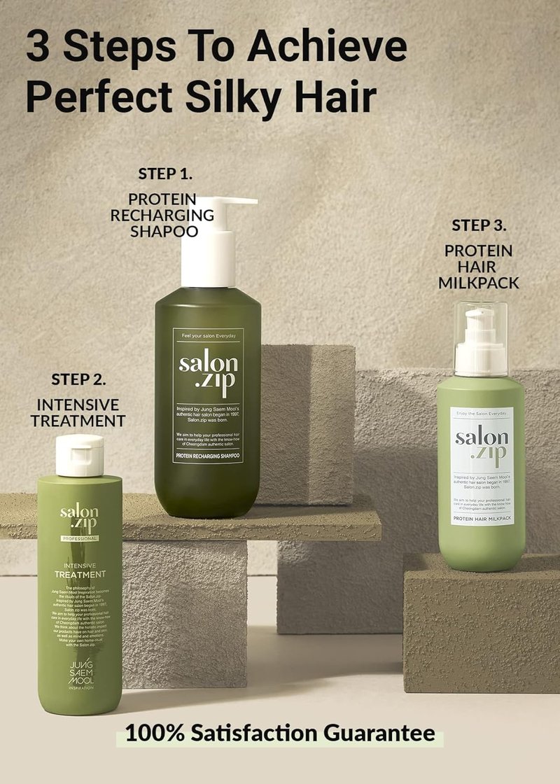 Salon.ZIP Home Clinic Mini Trial Kit - Recharging Shampoo, Hair Milk & Intensive Treatment | Travel Size Set