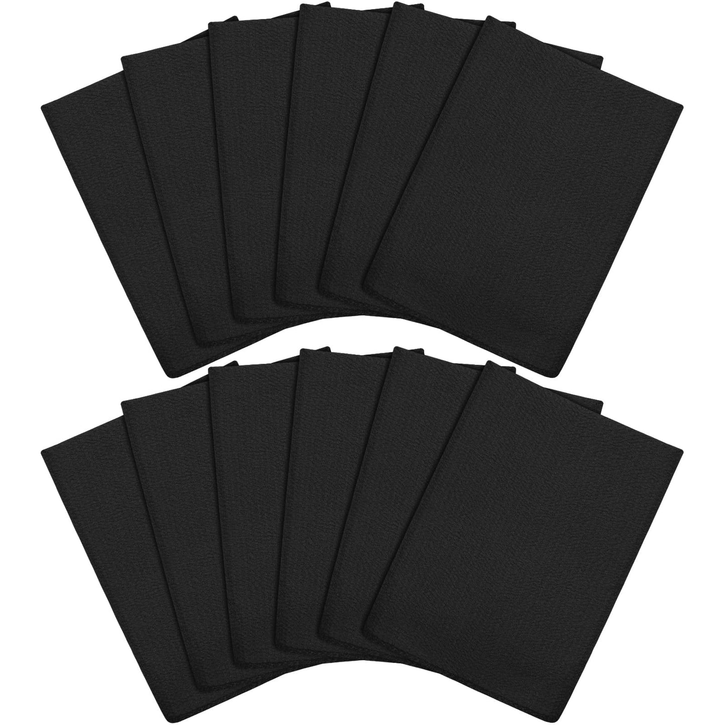 Tatuo 12 Pack Korean Exfoliating Mitt & Cloth, Viscose Rayon Dead Skin Remover Washcloth, Multi Color Body Scrub Towel for Shower Spa Travel(Large,Black)
