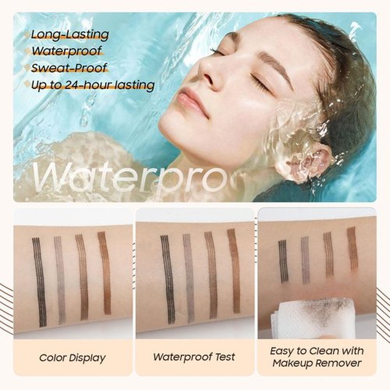Eyebrow Pen - Microblading Eyebrow Pencil, Long Lasting Waterproof Brow Pencil With Micro-Fork Tip Applicator Creates Natural Looking Brows Effortlessly (Light Brown)