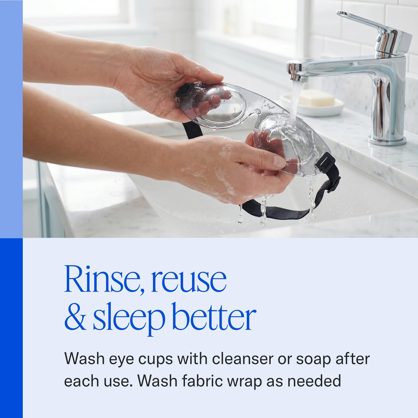 Eyeseals Hydrating Sleep Mask - Clear - Eye Masks for Sleep to Block Dry Air - Retains Moisture to Soothe Dry, Irritated Eyes and Provides Eye Care Overnight - CPAP Compatible, Latex-Free