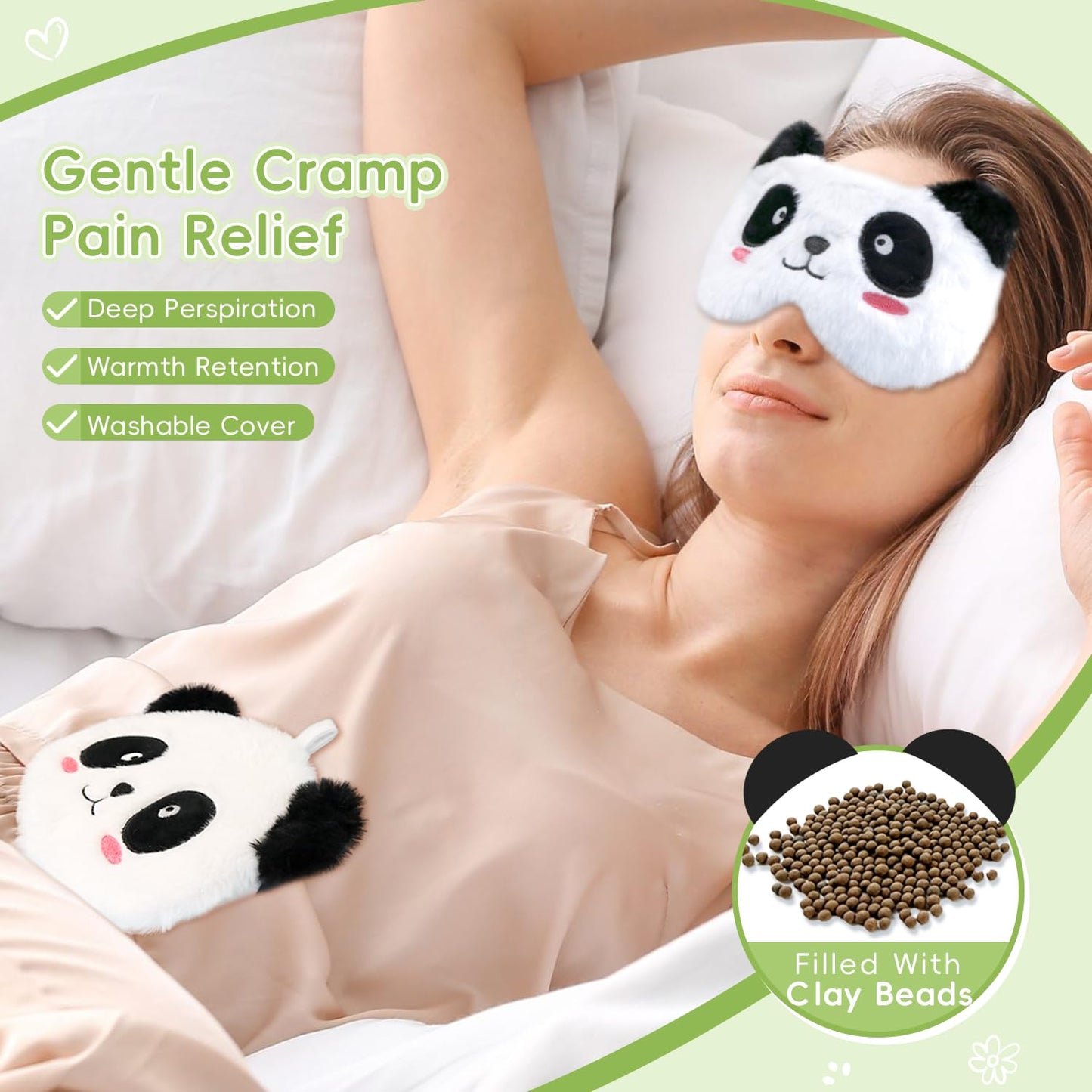 my novel things Microwave Heating Pad with Heated Eye Mask 3PK for Relieve Fatigue Period Cramps Menstruation Microwavable Animal Heated Pad Unscented Compress for Dry Stye Eyes Women Birthday Gift