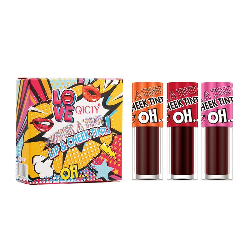 ADMD 3-Pack Creamy Lip Tint Set for Blush & Lip Stain Lip Glaze Buildable Hydrating Lip Glosses Water-Based Formula for a Natural Flush