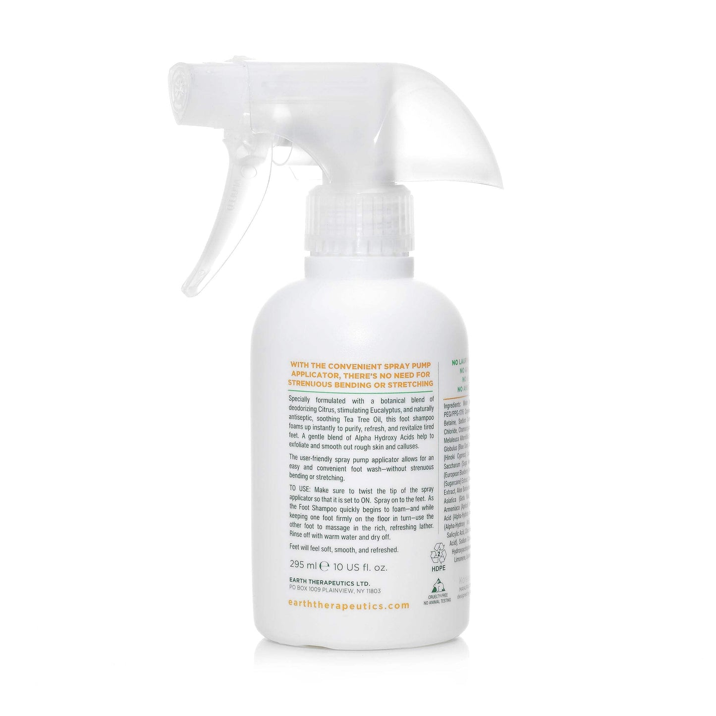 Earth Therapeutics Foamy Foot Shampoo with Citrus, Eucalyptus, and Tea Tree Oil for Deodorizing and Refreshing Feet