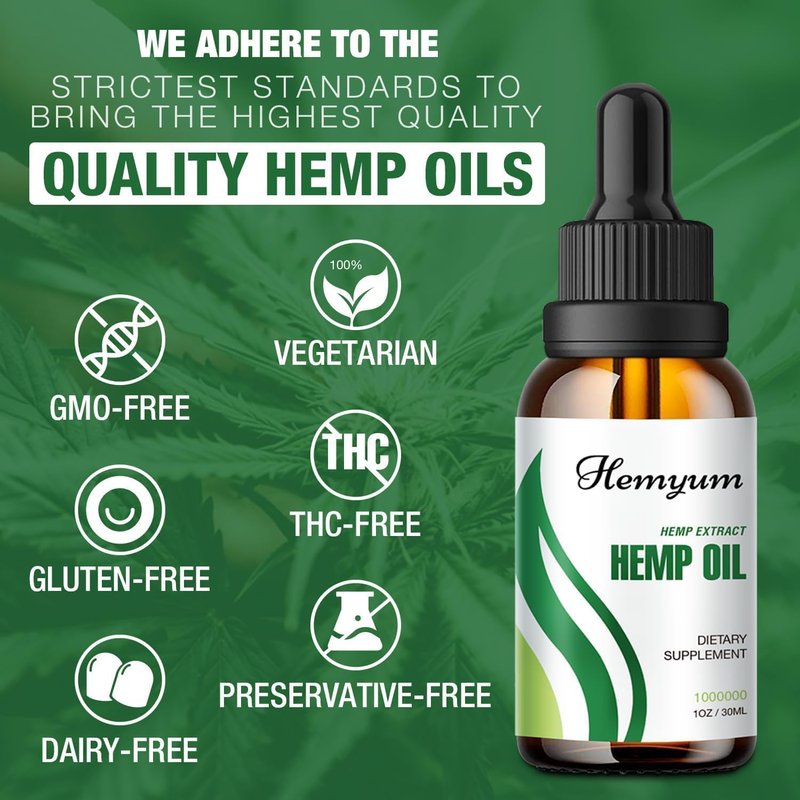 Hemp Oil Drops - High Potency 1,000,000mg Natural Extract for Pain Relief & Relaxation | Immune Support, Mood Enhancement