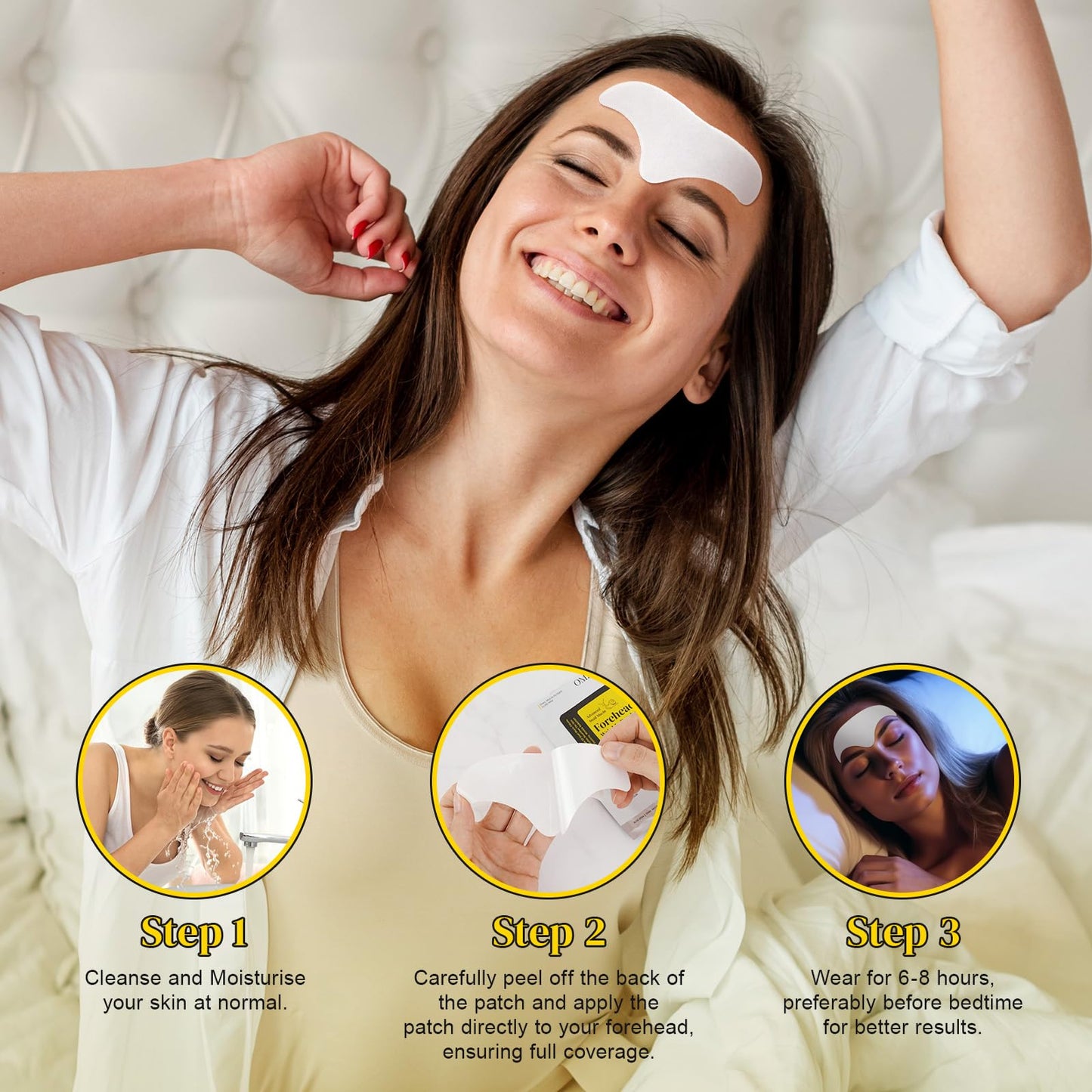 Marianp Forehead Wrinkle Patches With Snail Mucin - Smooth Fine Lines & Wrinkles, Anti-Wrinkle Patches with Collagen,Aloe,Vitaminer, Anti Wrinkle Patches - For Overnight Use, 14 Patches