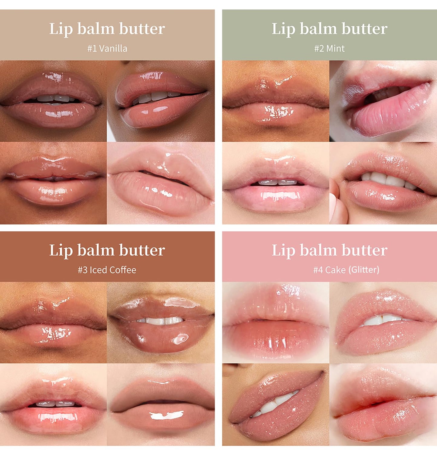 Easilydays Lip Butter Balm, Hydrating Lip Balm with Sheer Tint, Plumps Moisturizing Hydrating Lip Mask, Vegan Non-Sticky Lip Glowy Balm for Instant Moisture, Shine, & Soothing Lip Care, #3 Ices Coffee