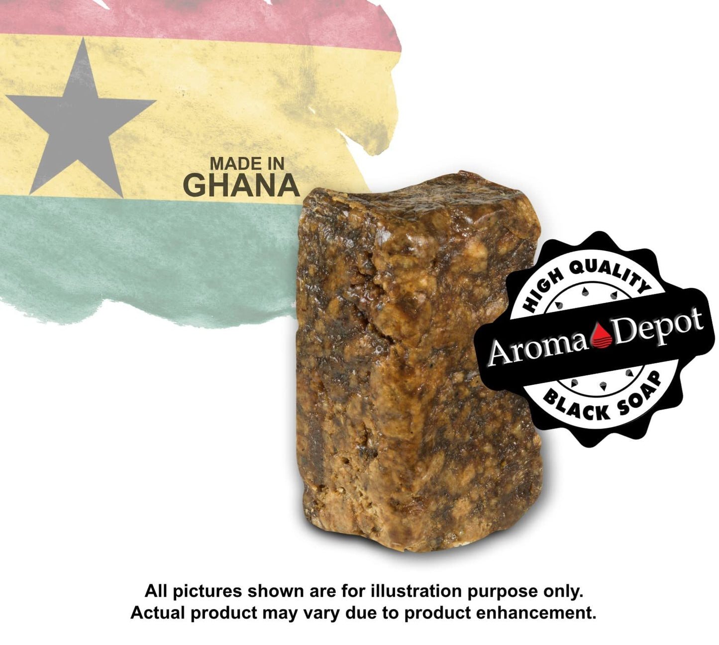 Aroma Depot Raw African Black Soap Bars From Ghana (3 lbs.)