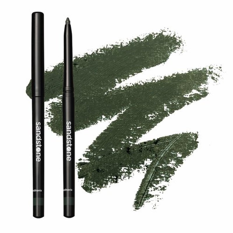 Sandstone Scandinavia Green Waterproof Eyeliner Pencil - Vegan Hypoallergenic Eyeliner for Sensitive Eyes - Smudge Proof Gel Eyeliner Green - Anti-Aging Properties Hypoallergenic Makeup