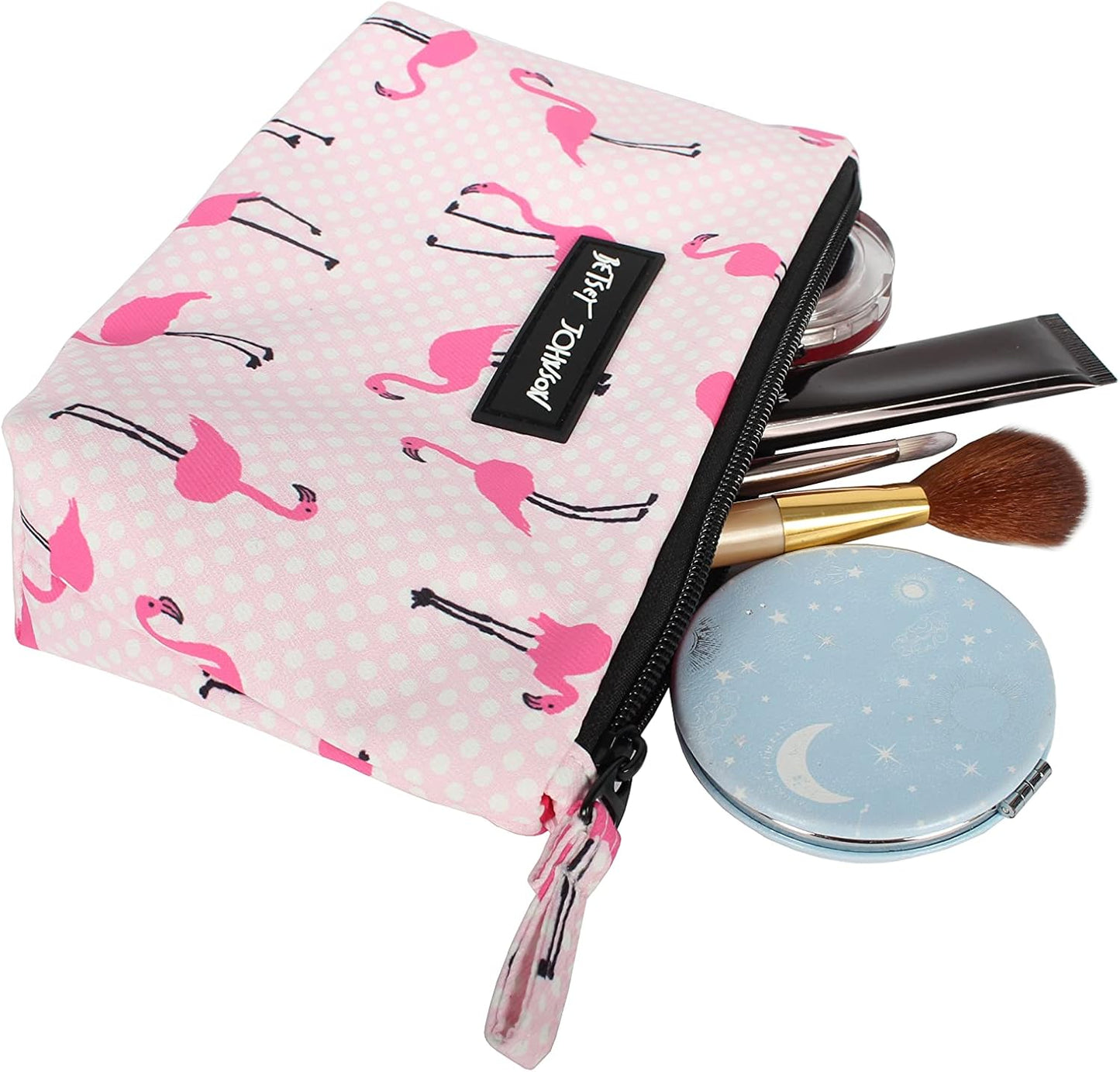 Betsey Johnson 8.5 Inch Zipper Cosmetic Pouch Small Toiletry Bag–Lightweight Durable Polyester Organizer with Inner Zipped Pocket Good For Makeup Accessories and Travel Needs (Covered Rose)