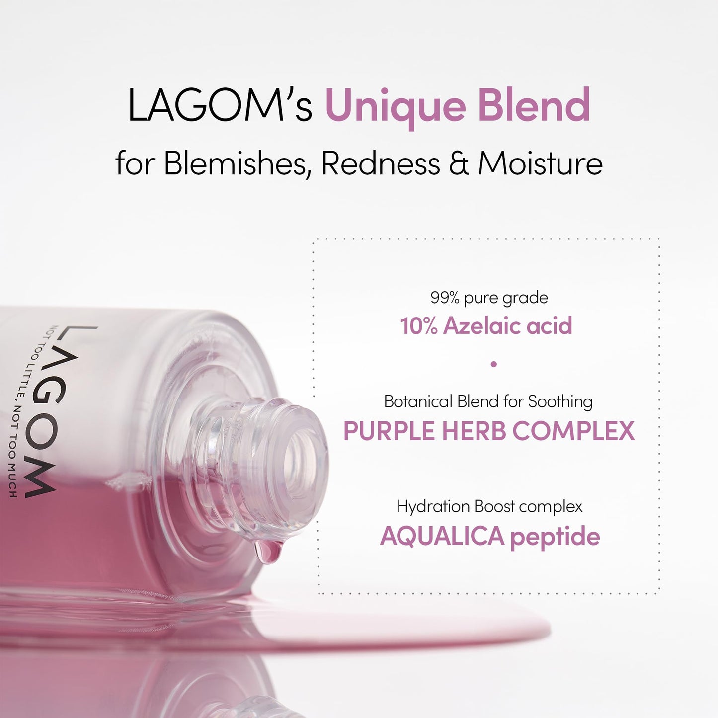 LAGOM Cellus Refining Purple Serum, 10% Azelaic Acid, Ceramide&Panthenol, Herb Extract, Sensitive skin, Redness Soothing, Spot Care, Korean Skincare 1.18 Fl Oz