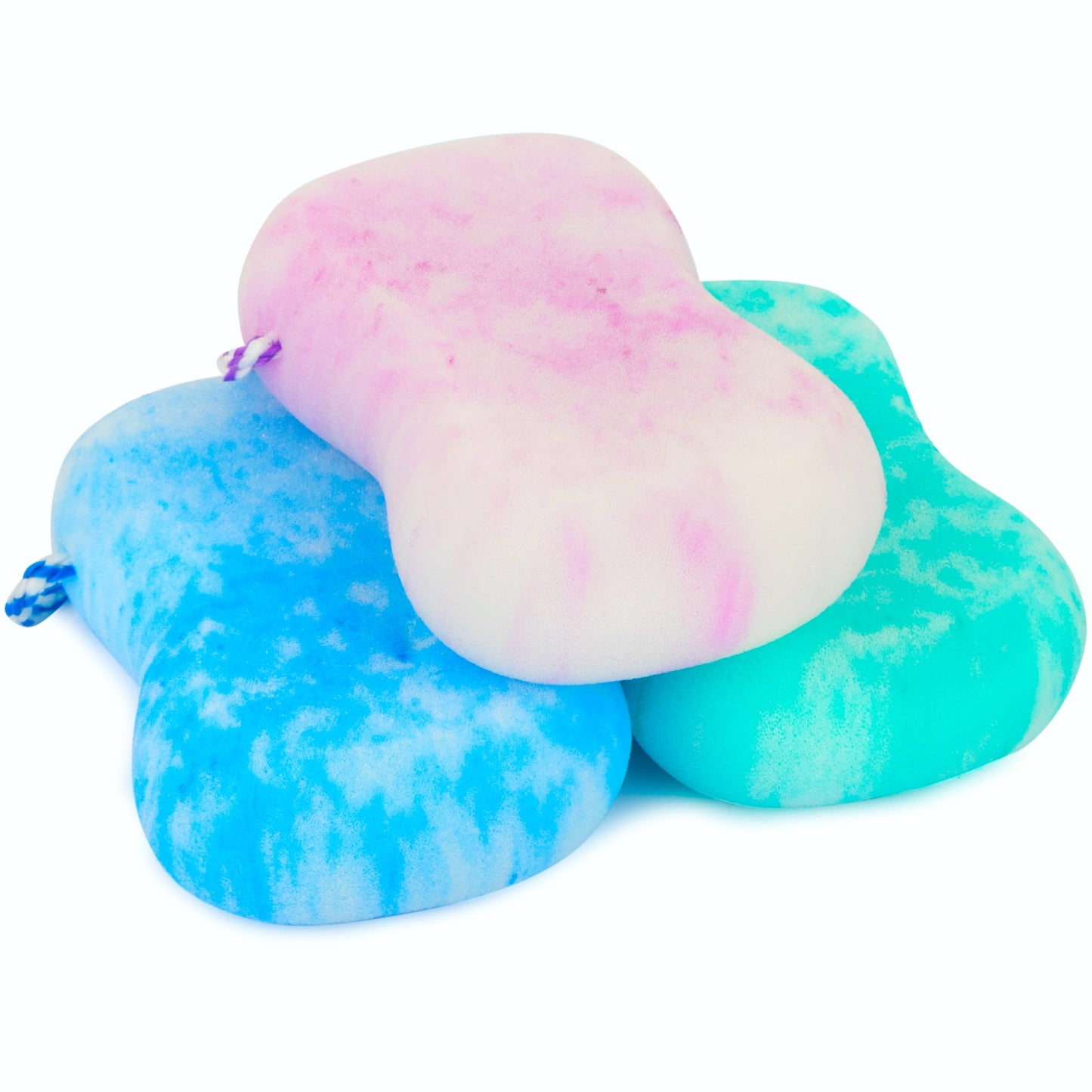 3 Pcs Bath Sponge for Women/Men, Exfoliating Body Sponges Bath Sponges, 3 Colors Pouf Foam Loofahs Sponge to Spa Reusable