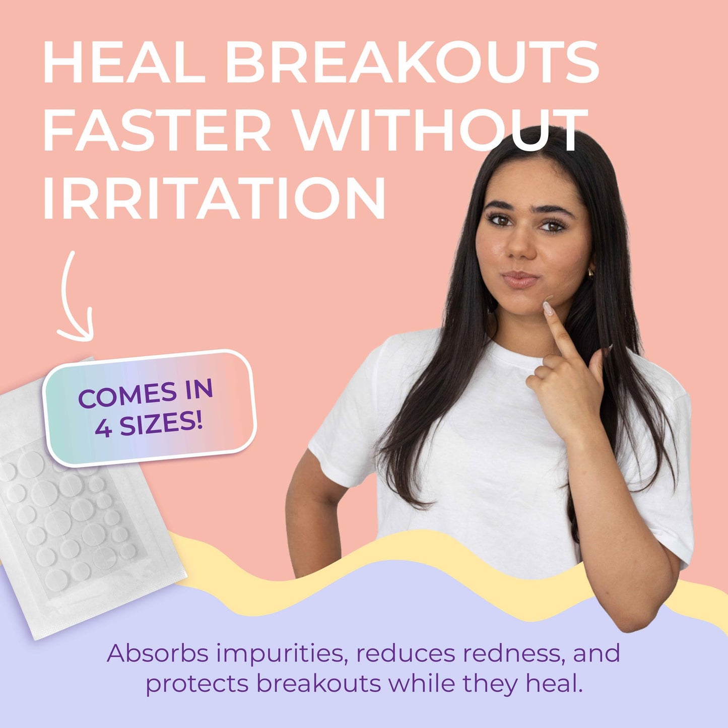Evre Teen Stick With Me Pimple Patches, 48 Patches, Absorbs, Protects & Heals, with Mānuka Oil & Niacinamide, Gentle, Sheer Hydrocolloid Patches, 4 Sizes for Every Spot