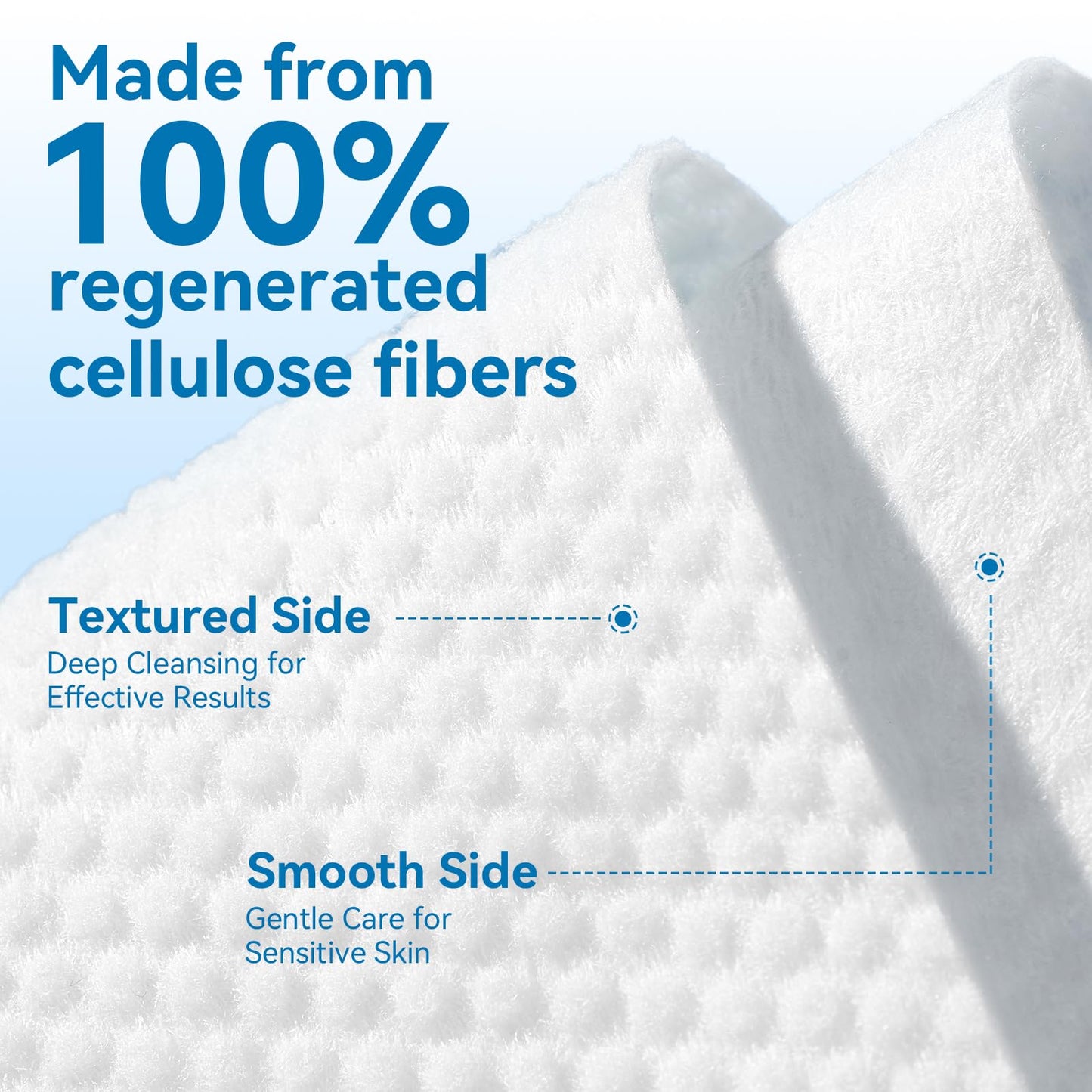Cotpuredy Face Towels, Disposable Biodegradable Clean Facial Towelette for Sensitive Skin, Lint- free Face Cloths for Makeup Remover, Ultra Soft Dry Wipes, Skincare Women Cleansing 480 Count