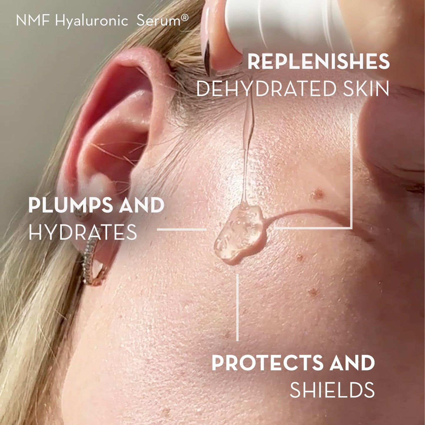 Sonage NMF Hyaluronic Serum X5-5-Weight Hyaluronic Acid Face Serum with Crosslinked HA, Ceramides, Snow Mushroom, Squalane & Panthenol - Lightweight Hydrating Serum for Dry, Dehydrated Skin - 15 ml