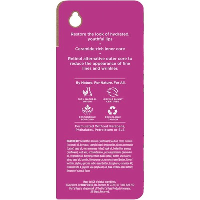 Burt's Bees Overnight Lip Sleeping Mask Stocking Stuffers, Natural Retinol Alternative, Exfoliating Scrub Restores, Hydrates & Smooths to Reduce Fine Lines, Ceramide Infused Formula, Renewing 0.16 oz.