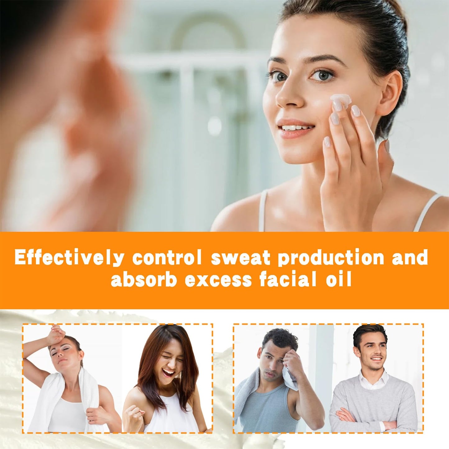 Face Antiperspirant, Face Sweat Blocker, Discourage Sweat, Lotion for Cheek, Body, Forehead, and Scalp Dry, Excessive Hyperhidrosis, Oily Skin Control (1PCS)