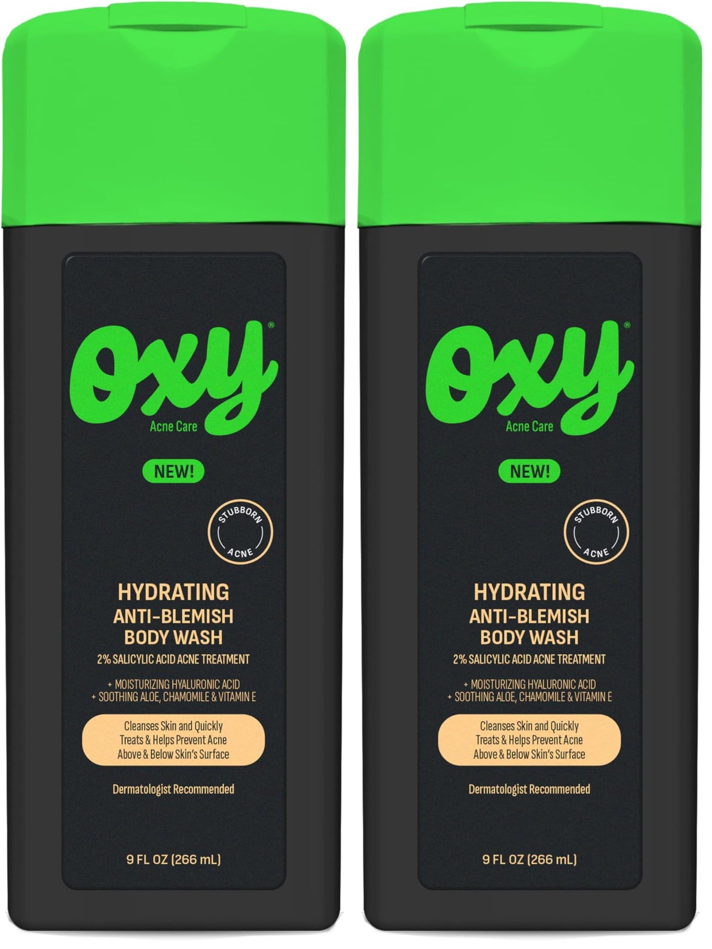Oxy Stubborn Acne Anti-Blemish Body Wash For Teens, 2% Salicylic Acid, Hydrating Face & Body Wash Clears & Prevents Breakouts, Fast-Acting Acne Treatment, Dermatologist Recommended, 9 fl oz