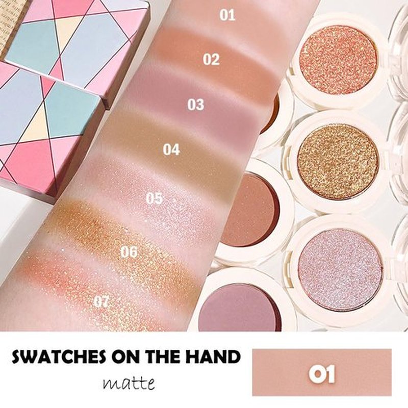 HHLTOH Eyeshadow Single Matte, High-Pigment Monochrome Eye Shadow Pressed Powder, Everyday Velvety Silky Eye Makeup Looks, Professional Long-Lasting Waterproof Single Eyeshadow Palette, Nude 01